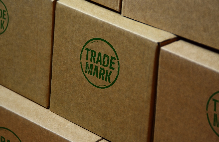 trademark stamp on boxes